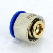 Соединитель В 16х2.2 никел латунь ЕК для труб RAUTITAN FLEX/PINK обжимн