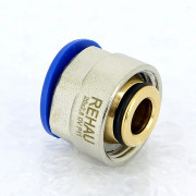 Соединитель В 20х2.8 никел латунь ЕК для труб RAUTITAN FLEX/PINK обжимн