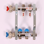 Колл.группа 1'х3/4' нерж 2 вых HKV-D с расходом и термостатич вентилями
