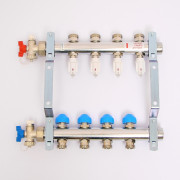 Колл.группа 1'х3/4' нерж 4 вых HKV-D с расходом и термостатич вентилями