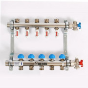 Колл.группа 1'х3/4' нерж 5 вых HKV-D с расходом и термостатич вентилями