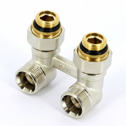 Узел НН 1/2'х3/4' ЕК угловой с накид гайкой шар краны для радиаторов с ниж подвод