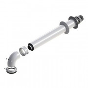 Горизонтальное коаксиальное окончание диам. 60/100 мм, дл. 800 мм, PPS/оцинкованная сталь