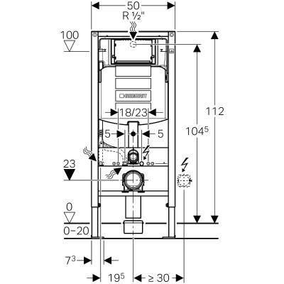 Модуль Geberit Duofix для подвесного унитаза, 112 см, с бачком Sigma 12 см Модуль Geberit Duofix для подвесного унитаза, 112 см, с бачком Sigma 12 см