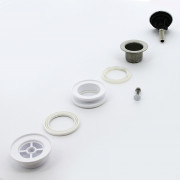 Выпуск 60 мм нерж. решетка c пробкой, выход 1 1/4