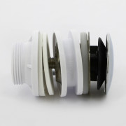 Выпуск 60 мм нерж. решетка c пробкой, выход 1 1/4