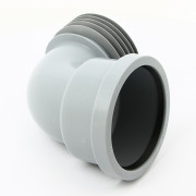 Труба фановая L=175 мм на 90 с манжетой, вход 110 мм под раструб. соед-е, выход внутрь 110 мм трубы