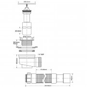 Сифон бутылочный для поддона 50-75 мм с вып., высота трапа 65 мм, выход 40/50 мм