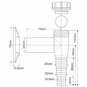 Сифон для подключения слива бытовой техники с обр. клап. и отражателем, выход 32 мм, хром