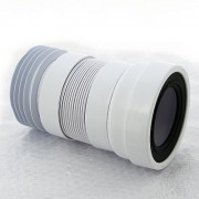 Труба фановая L=200-330 мм гофр. с манжетой, вход 97-107 мм, выход внутрь 110 мм трубы