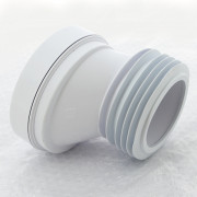 Труба фановая L=125 мм с манжетой и 40 мм смещ., вход 97-107 мм, выход внутрь 110 мм трубы