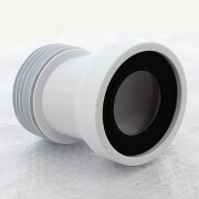 Труба фановая L=125 мм с манжетой и 40 мм смещ., вход 97-107 мм, выход внутрь 110 мм трубы