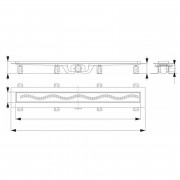 Лоток душевой APZ9 550 мм, с порогами для перф. решетки (с решеткой), нерж.сталь