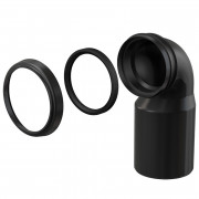 Труба фановая L=205 мм под углом 90, вход 90 мм, выход 110 мм