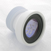 Труба фановая L=140 мм под углом 14 с манжетой, вход 97-107 мм, выход вставляется внутрь 110 мм