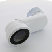 Труба фановая L=160 мм с манжетой и 180 мм смещ., вход 97-107 мм, выход внутрь 110 мм трубы