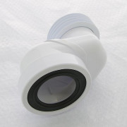 Труба фановая L=160 мм с манжетой и 80 мм смещ., вход 97-107 мм, выход внутрь 110 мм трубы