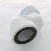 Труба фановая L=160 мм с манжетой и 80 мм смещ., вход 97-107 мм, выход внутрь 110 мм трубы