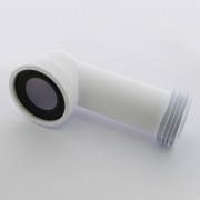 Труба фановая L=285 мм под углом 90 с манжетой, вход 97-107 мм, выход внутрь 110 мм трубы