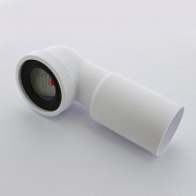 Труба фановая L=285 мм под углом 90, вход 97-107 мм, выход 110 мм