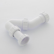 Сифон трубный P/S-образный без выпуска с регулируемой высотой 90-145 мм и углом выхода