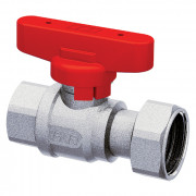 Кран шаровой хром. 3/4' ВР -накид.гайка (бабочка, красн.)