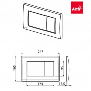 Кнопка смыва M272, пластик, матовый xром
