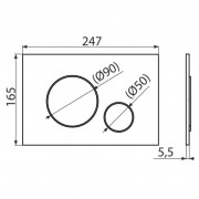 Кнопка смыва M672, пластик, матовый хром