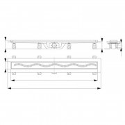 Лоток душевой APZ8 950 мм, с порогами для перф. решетки (с решеткой), нерж.сталь