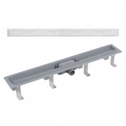 Лоток душевой APZ8 950 мм, с порогами для перф. решетки (с решеткой), нерж.сталь