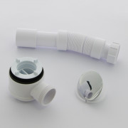 Сифон бутылочный для поддона c раздвиж. L=300-500 мм трубой, высота 65 мм, выход 40/50, хром