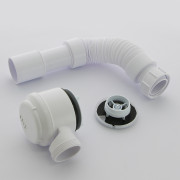 Сифон бутылочный для поддона c раздвиж. L=300-500 мм трубой, высота 65 мм, выход 40/50, хром