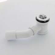 Сифон бутылочный для поддона слив 50-60 мм с пластик. выпуском, высота 92 мм, выход 40/50 мм, хром