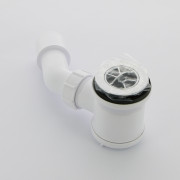 Сифон бутылочный для поддона слив 50-60 мм с пластик. выпуском, высота 92 мм, выход 40/50 мм, хром