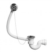 Слив-перелив L=457 х 25 мм, пробка и цепочка, пласт. перелив, выход 40 мм компрес.