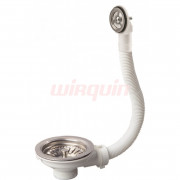 Выпуск чаша D90 мм из нерж. стали с круглым переливом