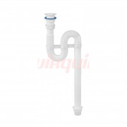 Сифон гофрированный VIR 1 1/4 х 50/40 мм с пластиковой чашкой D63 мм, L900 мм с усилен. хомутом жёст