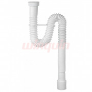 Сифон гофрированный Мини Элит 1 1/2 х 40/50 мм без выпуска, удлинённый L1200 мм, с хомутом жёсткости