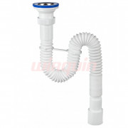 Сифон гофрированный Мини Элит 1 1/2 х 40/50 мм, нерж. чашка D70 мм, L800 мм, с хомутом жёсткости