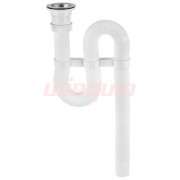 Сифон гофрированный Эконом 1 1/2 х 38 мм, нерж. чашка D70 мм, L900 мм с усиленным хомутом жёсткости