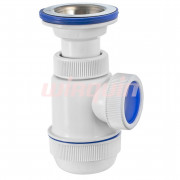 Сифон Мини Элит 1 1/2 х 40 мм с литым выпуском, нерж. чашка D70 мм