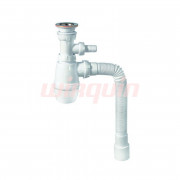 Сифон Минор с выпуском 1 1/4 х 40 мм с отводом и с гофротрубой L800 мм, 40 х 40/50 мм