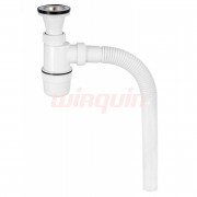 Сифон Эконом 1 1/2 х 40 мм, нерж. чашка D70 мм и с гибким гофроколеном L650 мм 40х40 мм