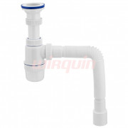 Сифон Элит 1 1/2 х 40 мм для мойки и раковины с пласт. решеткой и c гофротрубой L800 мм 40 х 40/50 м