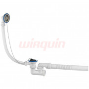 Слив-перелив Универсал 1 1/2 х 40 мм, нерж. сталь, L800 мм 40 х 40/50 мм, с пробкой на цепочке