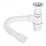 Сифон WIRQUIN NEO AIR с выпуском 1? х 40 мм и с гофротрубой L800 мм, 40х40/50 мм