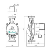 Насос циркуляционный ээ Shinhoo MASTER S 32-4 с гайками