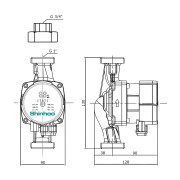 Насос циркуляционный ээ Shinhoo MASTER S 15-6 130 с гайками