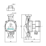 Насос циркуляционный ээ Shinhoo MASTER S 25-8 с гайками