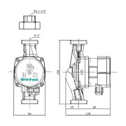 Насос циркуляционный ээ Shinhoo MASTER S 32-8 с гайками